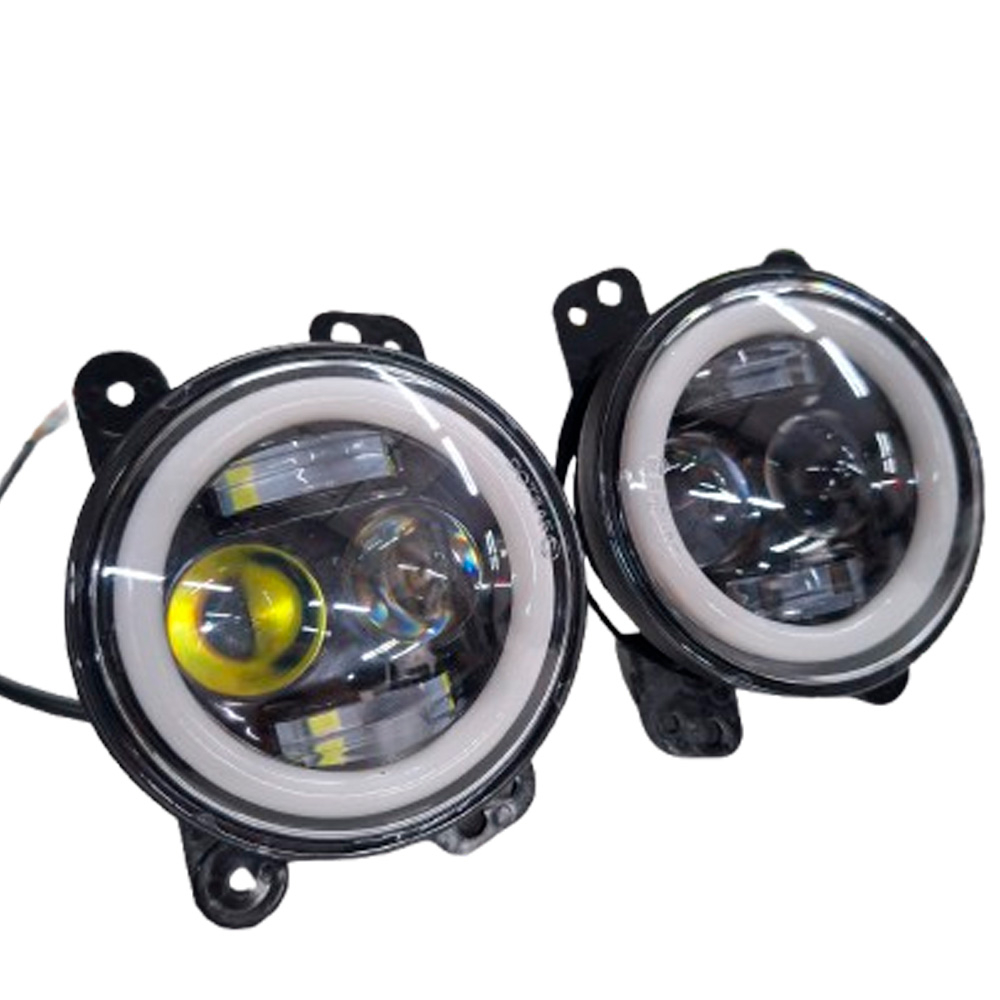 Farol de Milha Angel Eyes LED e Seta para Adaptação (Substituí o Pisca Inferior) O Par
