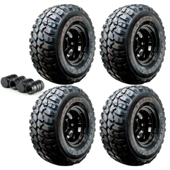 Combo com 4 Pneus 33x12,5r15 Gt Radial Mt lateral Reforçada- Grátis 4 Tampas de Válvula de Pneu