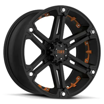 Jogo com 4 Rodas Tuff Wheel 15x8, 6 Furos de 139,7 para Troller, L-200 / Triton, Hilux, Toyota Bandeirante