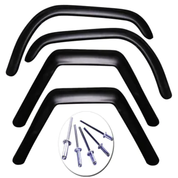 Combo Jogo de Alargador de Para-lamas em fibra resistente com rebites p/ Jeep Willys 60 a 83 (4 peças)