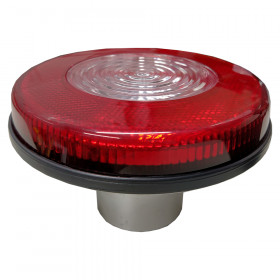 Lanterna Traseira Randon Vermelha c/ Miolo Branco / Luz de Ré 12cm p/ adaptação em Carreta / Caminhão Jeep Willys Rural