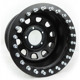 Roda c/ Bead Lock modelo DAYTONA BLACK Estilo Mangels 15x8 5 furos de 139,7 - Soldas e balanceamento perfeitos