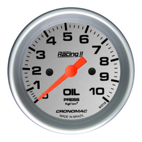 Manômetro de Óleo Mecânico 60mm 10kg Cronomac - Linha Racing ll