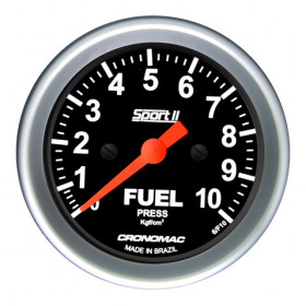 Manômetro Individual de Pressão de Combustível 0-10kgf/cm Cronomac - Linha Sport ll
