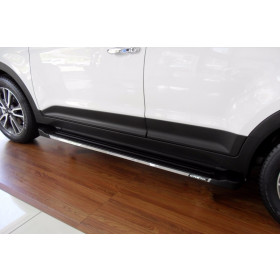 Estribo Plataforma para Hyundai Creta Preto com lateral Cromada
