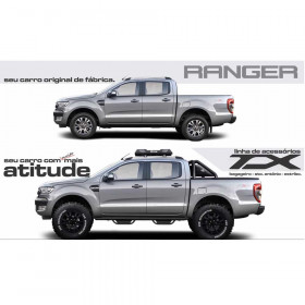 Estribo para Ford Ranger Cabine Dupla CKTX 275 - Ano 2013 até 2019 (Em aço Carbono)