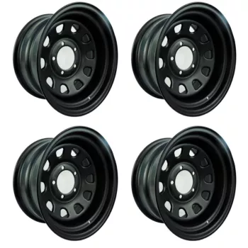 Jogo 4 Rodas 15x8 5 Furos 5x139.7 Aco Usadas Jeep Willys F-1000 Jimny Niva Off-Road