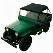 Toldo Jeep Willys CJ3 Preto Modelo Verão Lona de Capota com Alta Resistência