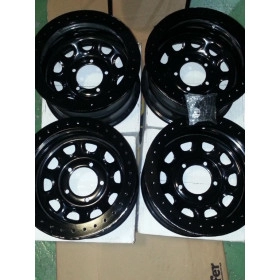 Combo 4- Roda de Liga Leve Fortwheel 15x8 na cor black / Diamantada 6 furos de 139,7 off set -27 negativo modelo orion I