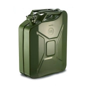 Galão 20 Litros Modelo Militar Verde, Galvanizado, Original do Exército Alemão - Chapa 8 - Para Viagens e Expedições - P