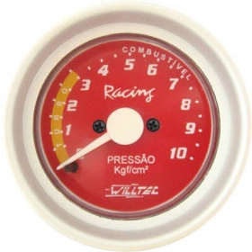 Manômetro Duplo p/ Combustivel e Turbo  ø=60mm Rosca=Q Vermelho (W03.109R)