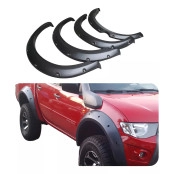 Jogo de Alargador de Para-lamas em Fibra para Mitsubishi Triton - Modelo Savana c/ 9 Cm, Peça projetada para o Rally dos