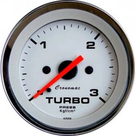 Pressão do Turbo 3 Kgf/cm² ou 4 Kgf/cm²  - ø=60mm - Cronomac Linha Croma Branco