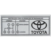 Plaqueta / Placa Toyota em alumínio de identificação das marchas (Toyota 4 Marchas)