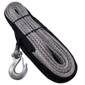 Cabo de Kevlar Cinza Prata com Gancho 11mm Ruptura 7.250kg 16.000 LBS Marca Kevlar