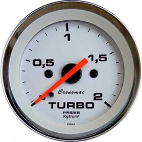 Pressão do Turbo 1 Kgf/cm² ou 2Kgf/cm²  - ø=52mm - Cronomac Linha Croma Branco