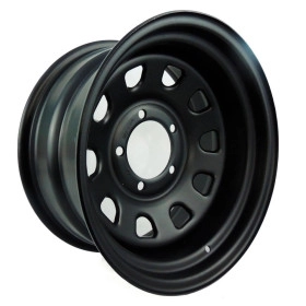 Roda land rover 16x8 5x165 Daytona Black Aço Estilo Mangels offset -30