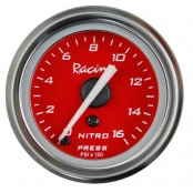 Pressão NITRO 0-16 PSI (X100) ø=60mm Rosca =Q  Vermelho (W04.422R)