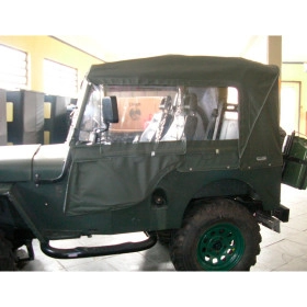 Capota Jeep conversível  CJ3 de 1950 à  1954 Verde Milita Completa Acompanha Portas e Janelas