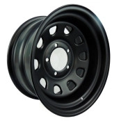 Roda land rover 16x8 5x165 Daytona Black Aço Estilo Mangels offset -30