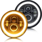 Farol de LED Angel Eyes ( PAR )36W / 12V - Ideal para Jeep Willys, Wrangler, Rural, F-75, Troller (Preço par) para Trol