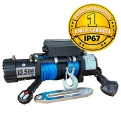 Guincho Elétrico 13.500 lbs Kevlar Azul + 2 Controles + Roletado + Dissipador