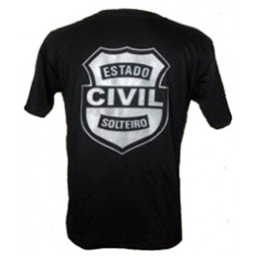 Camiseta Masculina Estado Civil Solteiro Tam P