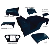 Carroceria em Fibra Azul Marinho Jeep Willys 55 à 83 Cj5 (Completa sem o quadro) - Cor especial sob encomenda (Não Preci