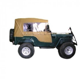 Capota Conversível para Jeep Willys 1951 e 1952   Pissoletro Bege Iraque    Semi nova, peça de mostruário, montada apena