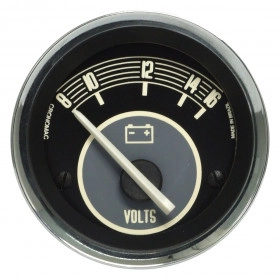 Voltímetro Cronomac Linha Volks 52mm / 12V / Bege