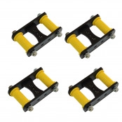 Jogo de jumelos altos para Toyota Bandeirante (Todos) com pintura epoxi e Buchas de PU amarelas (4 Jumelos completos + 4