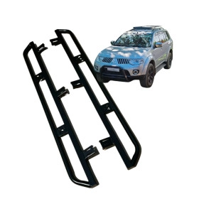 Estribo Rockslider Completo Parede de 3mm para Mitsubishi Pajero Dakar