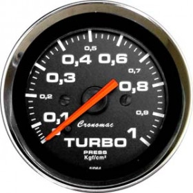 Pressão do Turbo 1 Kgf/cm² ou 2Kgf/cm² - ø=60mm - Cronomac Linha Croma Preto