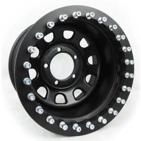 Roda com Beadlock Daytona Black em Aço (Estilo Mangels) 16x8, 5 Furos de 165,1 para Land Rover defender 90, 110 e 130  d