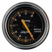 Relógio Medidor Contagiro 8000 RPM  6 CC INJ/CARB  (ponteiro Vertical)  ø=100mm Carbono (w40.570R)