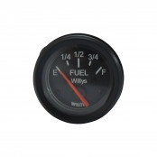 Relógio Medidor de Combustível Modelo Willys Fundo Preto / Ponteiro Laranja / Aro preto para Jeep Willys