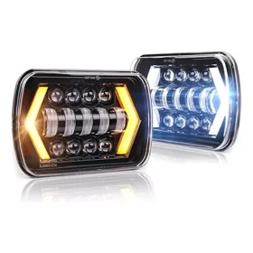 Par de Faróis 5x7" Angel Eyes com Seta Bandeirante, Cherokee Sport, Hilux antiga, Troller e Wrangler e Javali 