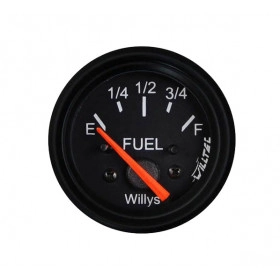 Relogio Medidor de Combustivel Fundo preto / Ponteiro laranja / Aro preto para Jeep Willys / Rural e F-75