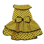 Roupa / Vestido para Pet (cachorra) amarelo de bolinha