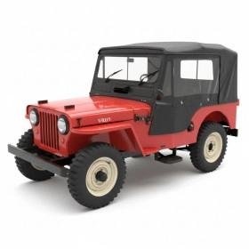 Capota Gaucha Conversível Preta para Jeep Willys CJ3A de 50 à 52