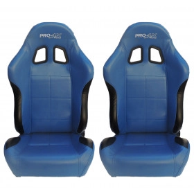 Par de Bancos Concha Reclinável Azul com Preto X1 Seat – AUS - Feito em Espuma Injetada - importado acompanha trilhos un