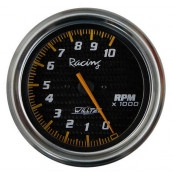 Relógio Medidor Contagiro 10000 RPM 2/4/6/8cc Shift Int. Azul( Univ. c/ aj. de marcha lenta) ø=85mm Carbono  (W40.563R) 