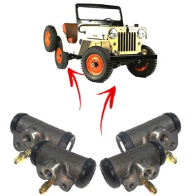 Kit completo 4 Cilindro de Freio Dianteiro / Traseiro / Direito / Esquerdo para Jeep Willys MB, GPW, M38, CJ2A, CJ3A E C