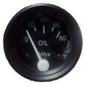 B- Relógio indicador medidor do óleo fundo preto ponteiro branco aro preto para Jeep Willys Cj2 / CJ3 / CJ5