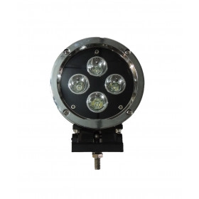 Farol de LED compacto de 4 LEDs  40 Watts (10 watts cada LED) Carcaça metálica + dissipador de calor - Cor: Cromado