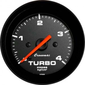 Pressão do Turbo 3 Kgf/cm² ou 4 Kgf/cm²  - ø=60mm - Cronomac Street Preto