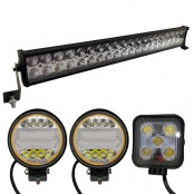 Kit Iluminação LED Novo Troller  2 Faróis de Milha LED  Substituem  Originais +  1 Barra 40 LED para Grade Novo Troller