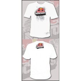 Camiseta Red Bull manga curta na cor Branca Tamanho GG modelo Oficial do motocross e do off-road