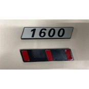 Emblema 1600 - Fiat Fundo Preto -cinza