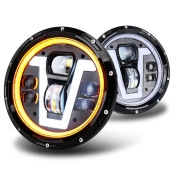 Farol de LED Angel Eyes Transformers 12V Jeep Willys, Wrangler, Rural, F-75, Troller, Opala, Fusca, Bandeirante - O Par